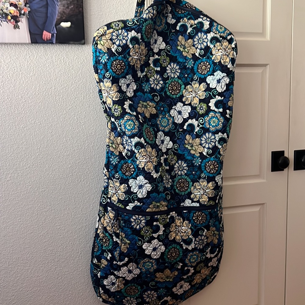 Vera Bradley Mod Floral Blue Garment Bag Lrg Lightweight Cotton Travel Accessory - Picture 8 of 16